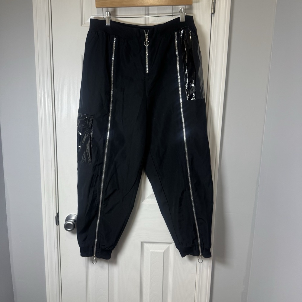 Nike Women's Sportswear Sweatpants‎ Loose Fit Black Zipper Size Large